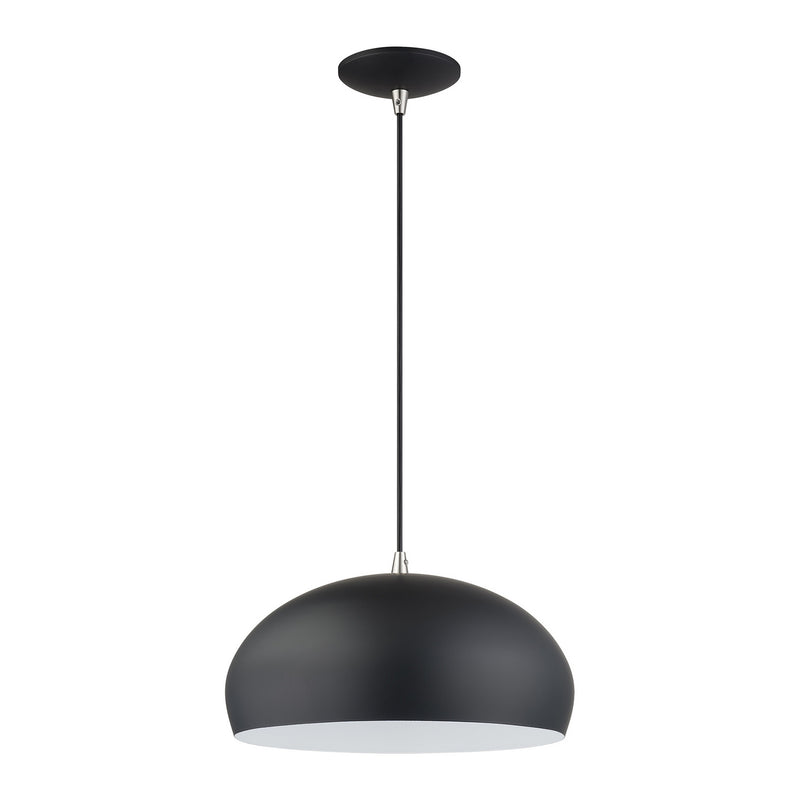 Livex Lighting 51515-04 One Light Pendant, Black w/Brushed Nickel