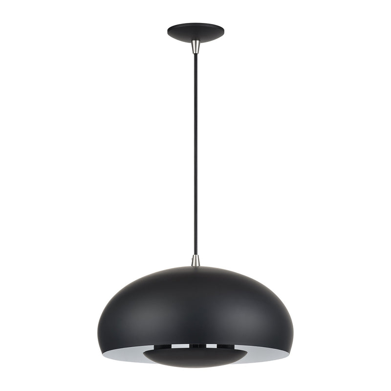 Livex Lighting 51516-04 Three Light Pendant, Black w/Brushed Nickel
