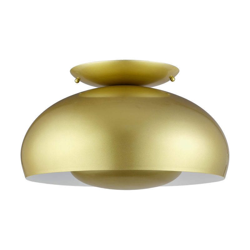 Livex Lighting 51517-33 Three Light Semi-Flush Mount, Soft Gold