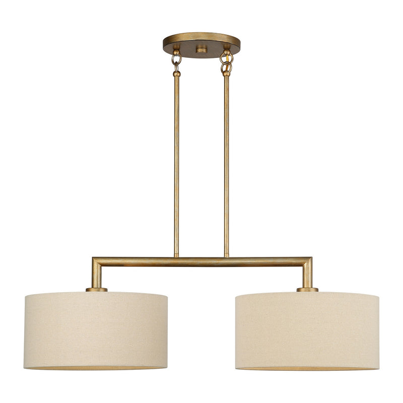Livex Lighting 52262-48 Two Light Linear Chandelier, Antique Gold Leaf