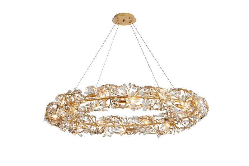 Terracotta Designs H25115R-8 12 Light Chandelier, Sunwashed Goldleaf