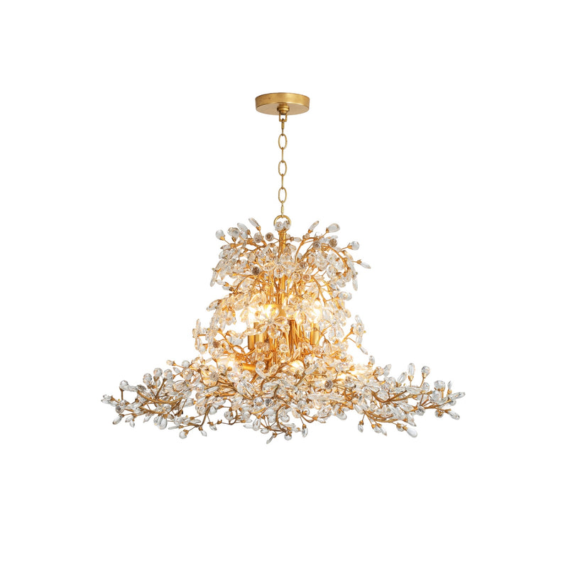 Terracotta Designs H25121-12 12 Light Chandelier, Antique Brass