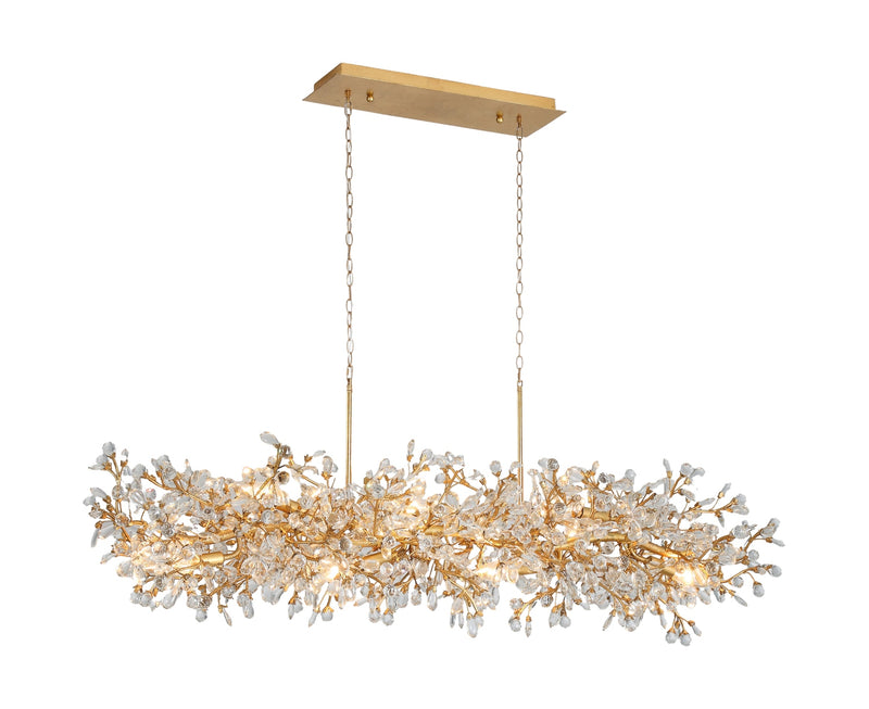 Terracotta Designs H25122L-7 Nine Light Chandelier, Antique Brass