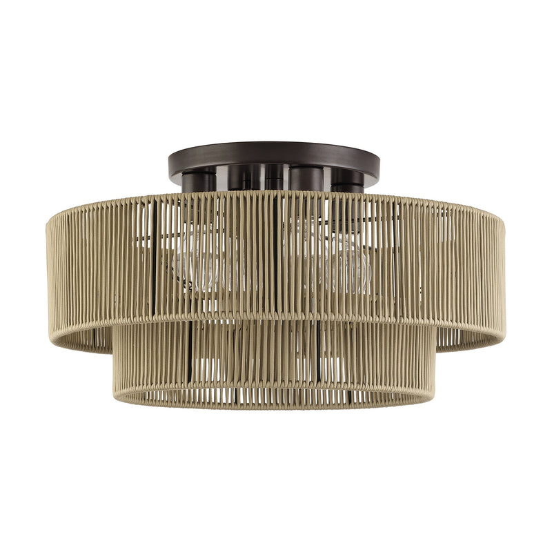 Livex Lighting 53145-92 Four Light Semi-Flush Mount, English Bronze