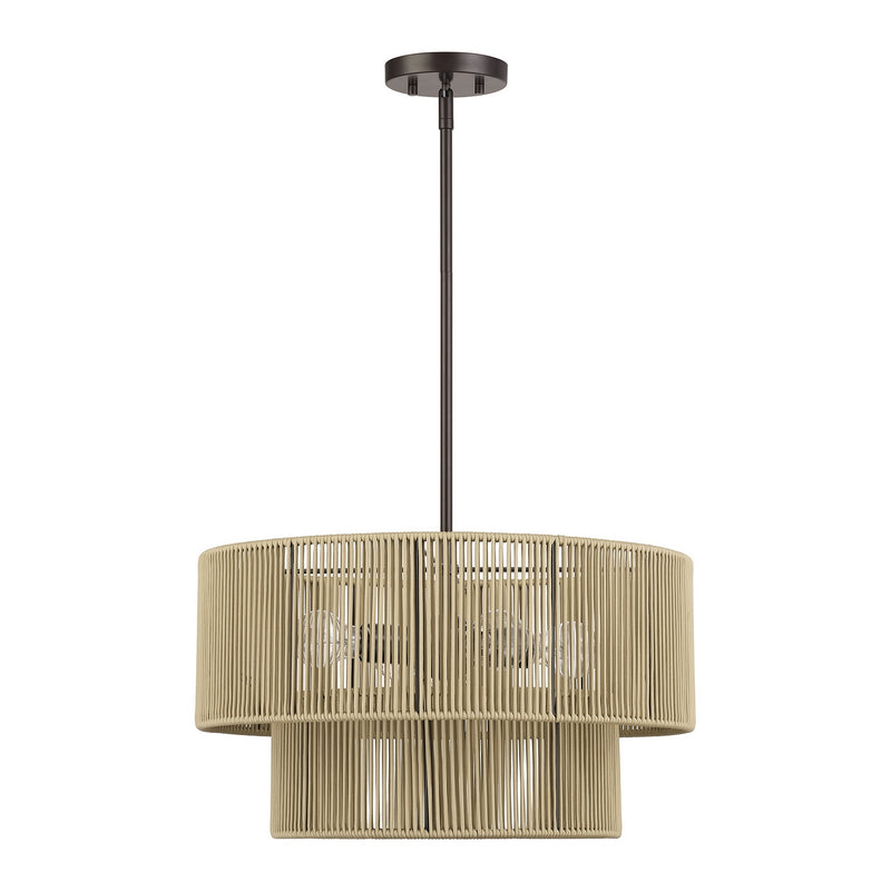 Livex Lighting 53154-92 Four Light Chandelier, English Bronze