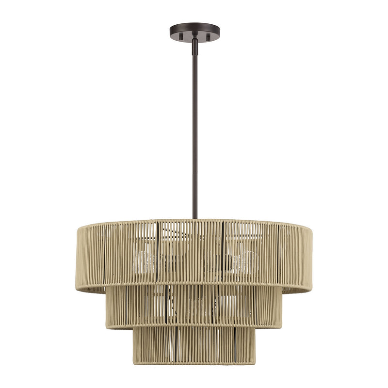 Livex Lighting 53156-92 Six Light Chandelier, English Bronze