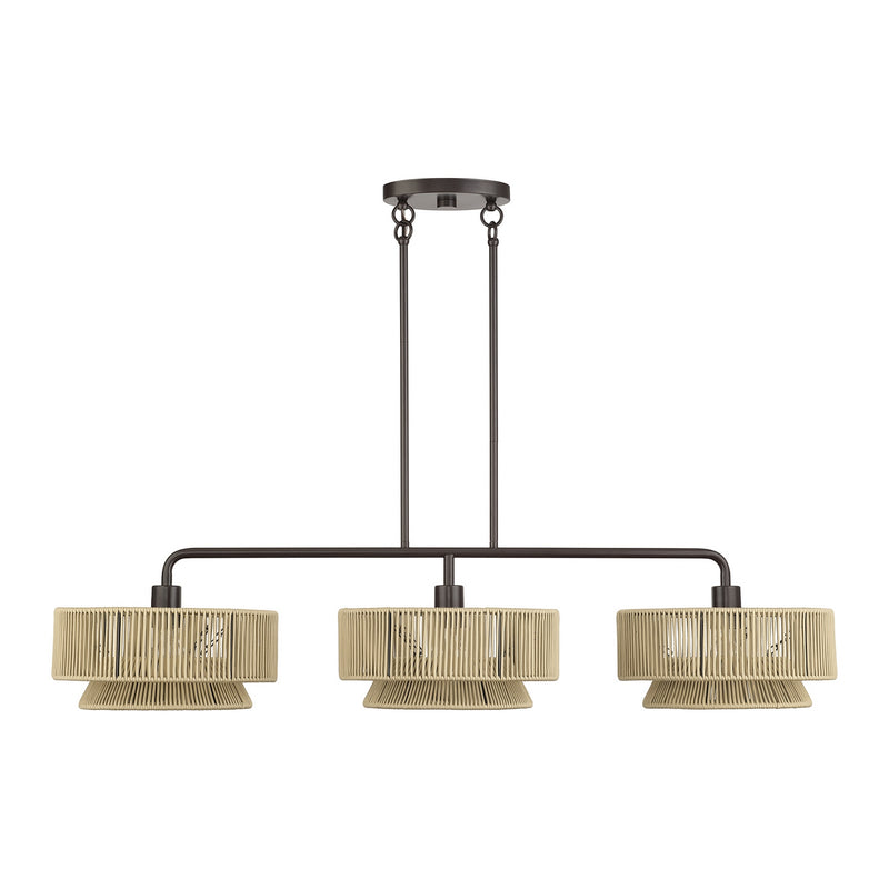 Livex Lighting 53163-92 Three Light Linear Chandelier, English Bronze