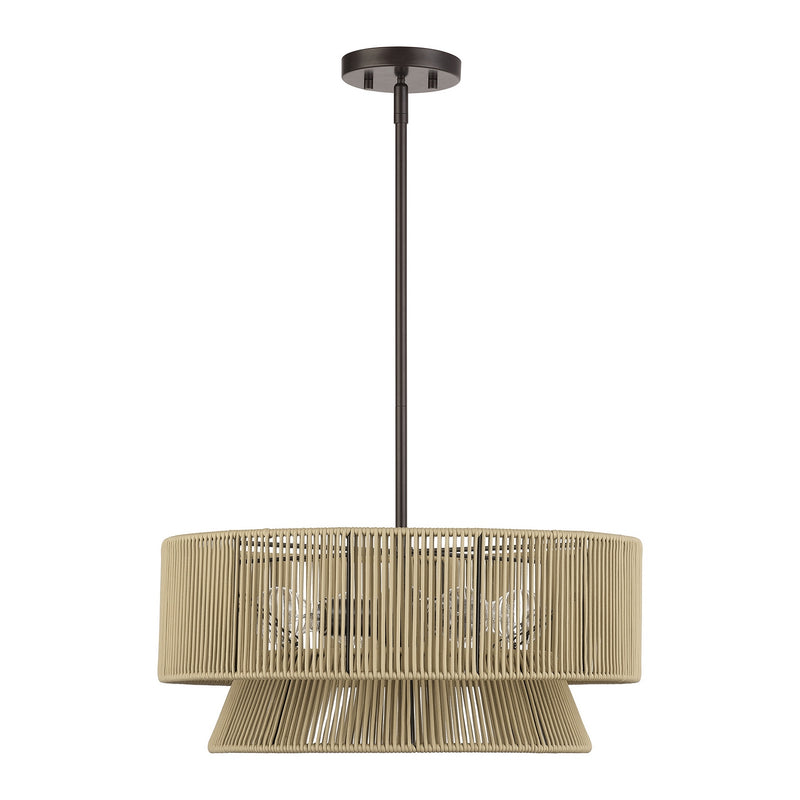 Livex Lighting 53164-92 Four Light Chandelier, English Bronze