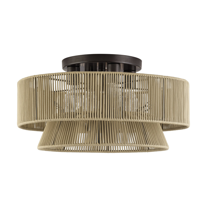Livex Lighting 53168-92 Four Light Semi-Flush Mount, English Bronze
