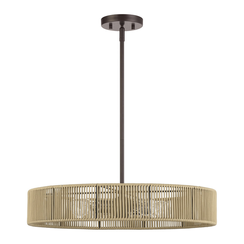 Livex Lighting 53174-92 Four Light Pendant, English Bronze