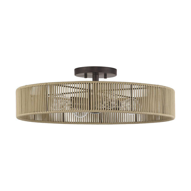 Livex Lighting 53177-92 Four Light Semi-Flush Mount, English Bronze