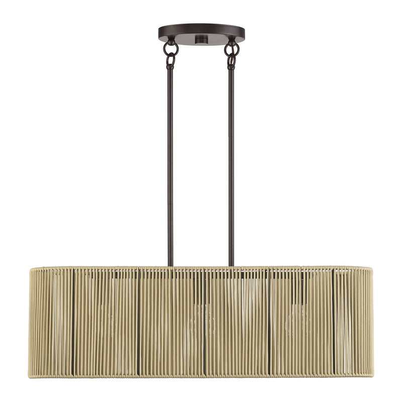Livex Lighting 53193-92 Three Light Linear Chandelier, English Bronze