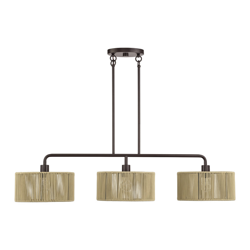 Livex Lighting 53195-92 Three Light Linear Chandelier, English Bronze