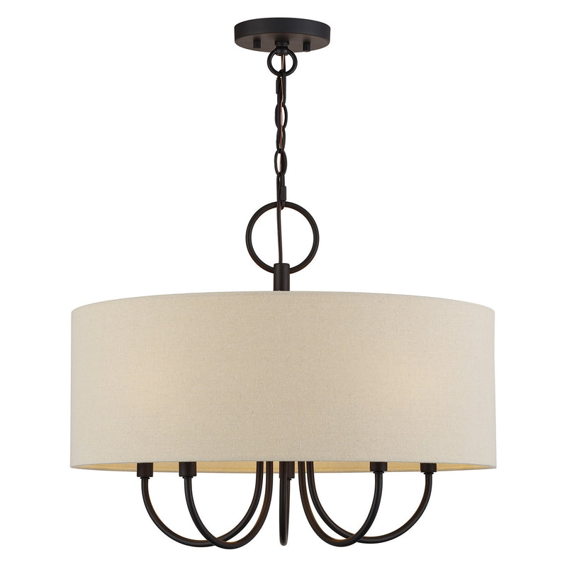 Livex Lighting 58865-07 Five Light Chandelier, Bronze