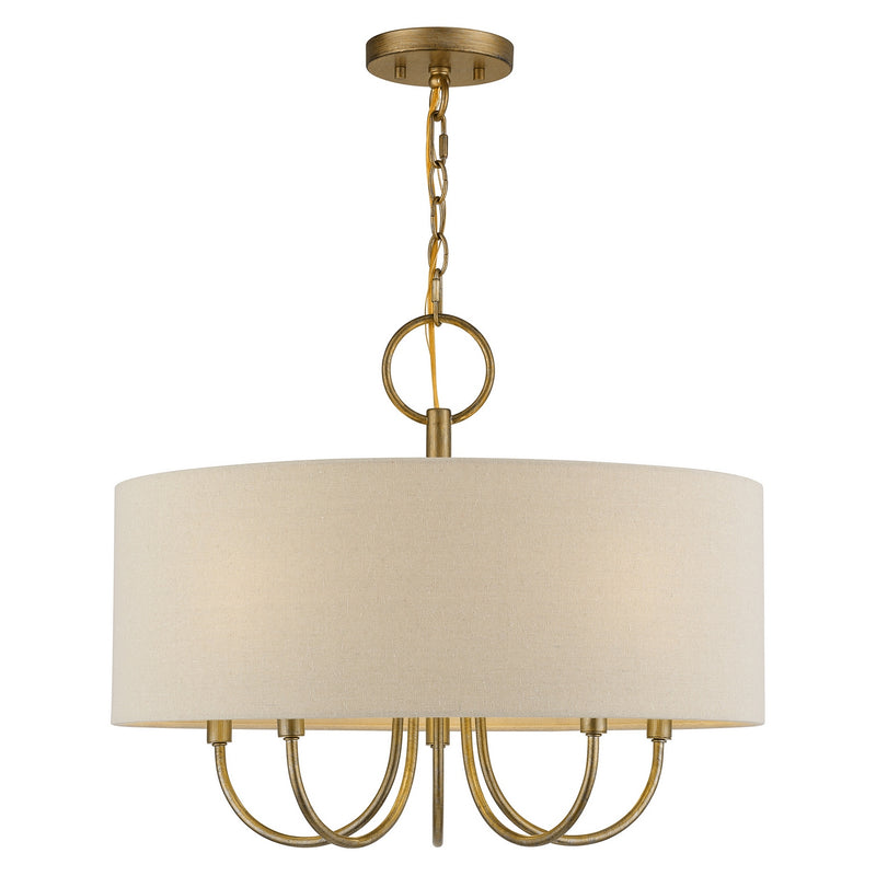 Livex Lighting 58865-48 Five Light Chandelier, Antique Gold Leaf