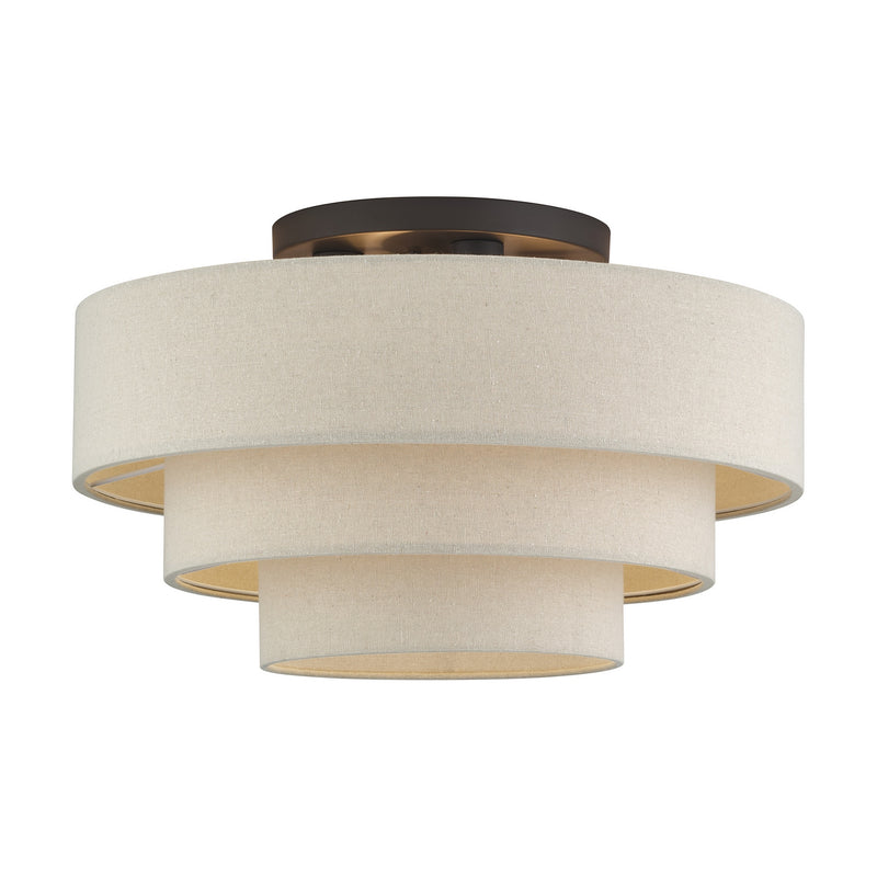 Livex Lighting 58876-07 Four Light Semi-Flush Mount, Bronze