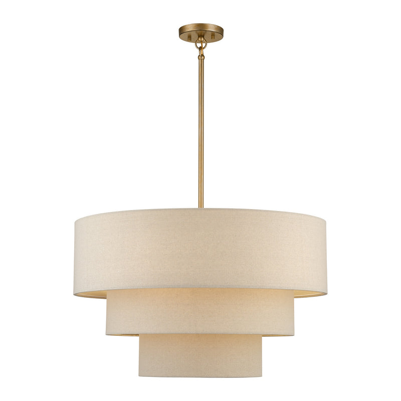 Livex Lighting 58878-48 Five Light Chandelier, Antique Gold Leaf
