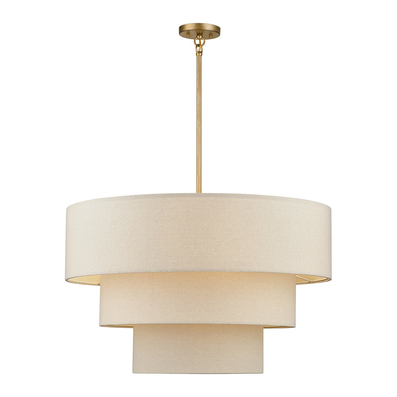 Livex Lighting 58879-48 Eight Light Chandelier, Antique Gold Leaf