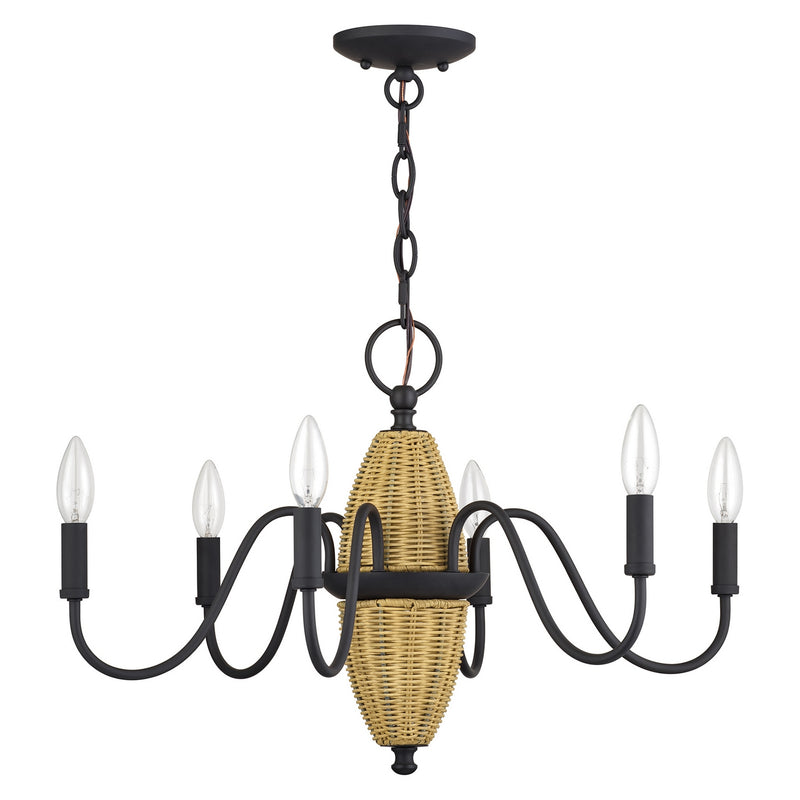 Livex Lighting 60001-07 Six Light Chandelier, Bronze