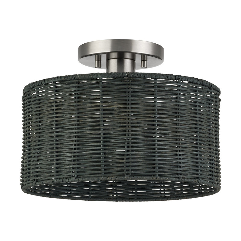 Livex Lighting 60117-91 One Light Semi-Flush Mount, Brushed Nickel