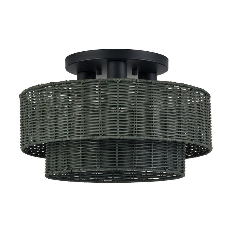 Livex Lighting 60118-04 Three Light Semi-Flush Mount, Black