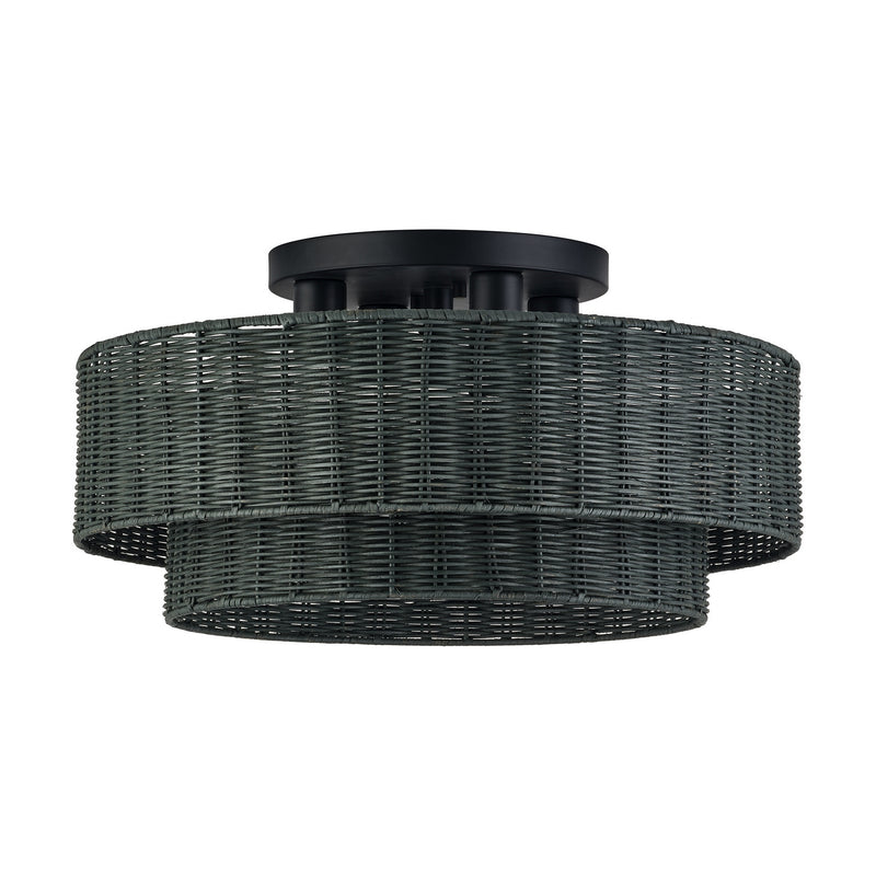 Livex Lighting 60119-04 Four Light Semi-Flush Mount, Black
