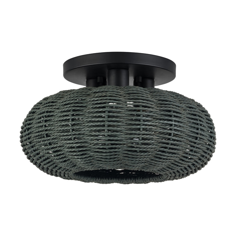 Livex Lighting 60157-04 Three Light Semi-Flush Mount, Black