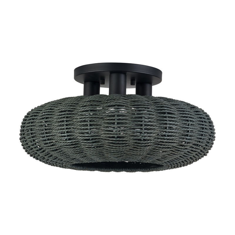 Livex Lighting 60158-04 Three Light Semi-Flush Mount, Black