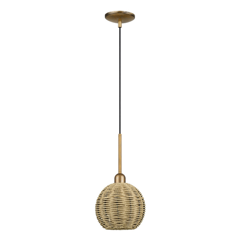 Livex Lighting 60201-48 One Light Mini Pendant, Antique Gold Leaf