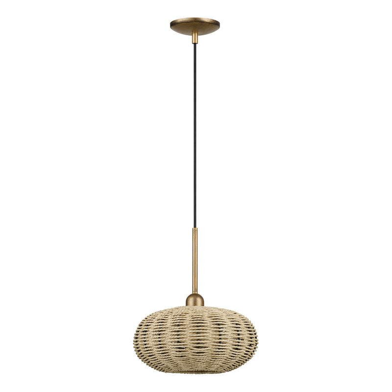 Livex Lighting 60203-48 One Light Pendant, Antique Gold Leaf