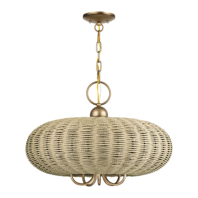 Livex Lighting 60205-48 Five Light Chandelier, Antique Gold Leaf