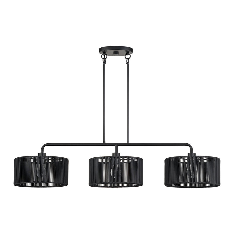 Livex Lighting 60233-04 Three Light Linear Chandelier, Black