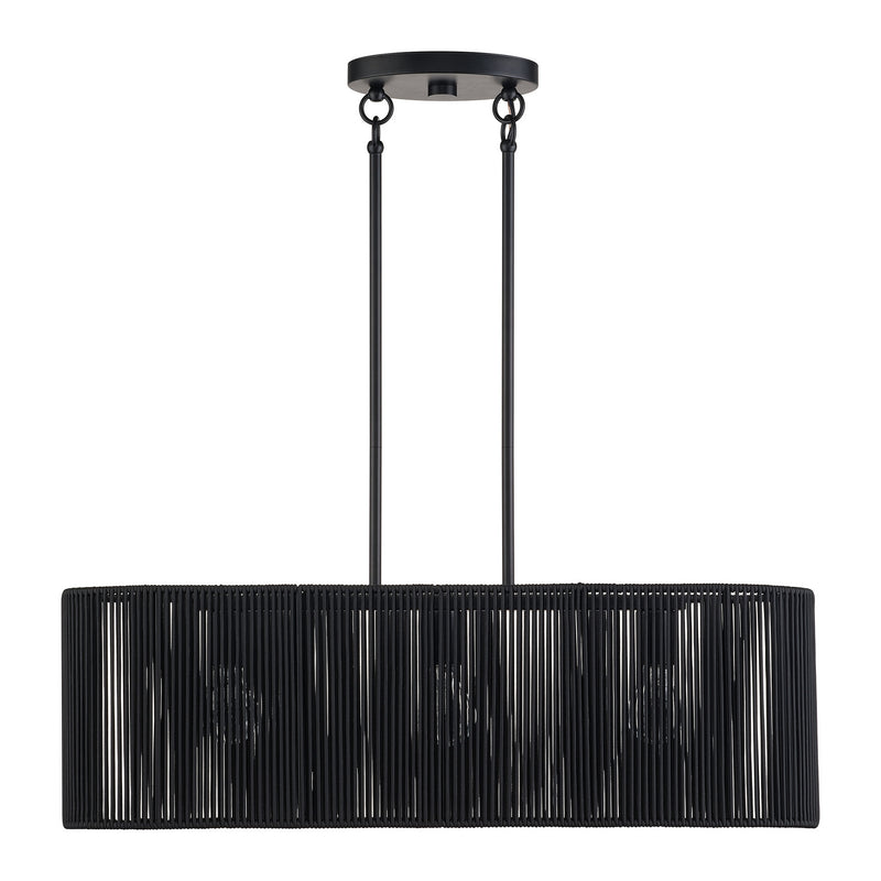 Livex Lighting 60234-04 Three Light Linear Chandelier, Black