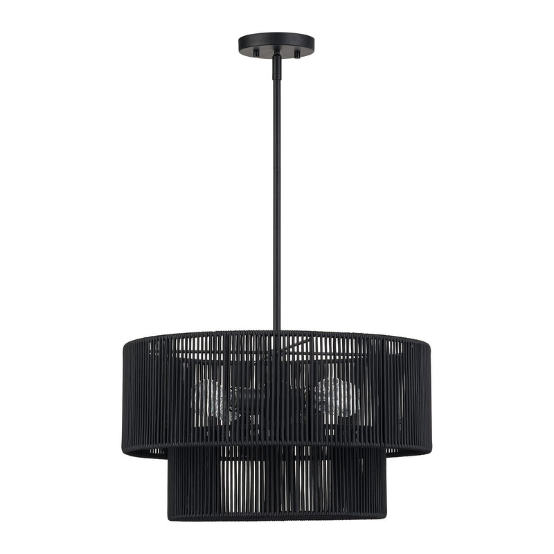 Livex Lighting 60244-04 Four Light Chandelier, Black