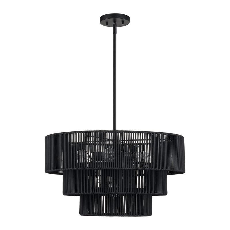 Livex Lighting 60247-04 Six Light Chandelier, Black