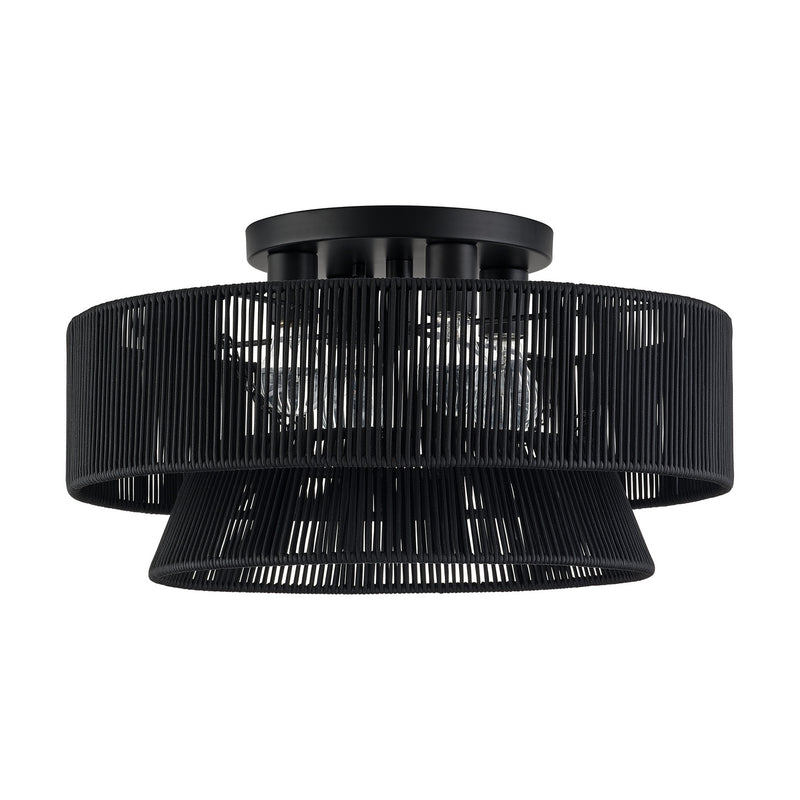 Livex Lighting 60257-04 Four Light Semi-Flush Mount, Black