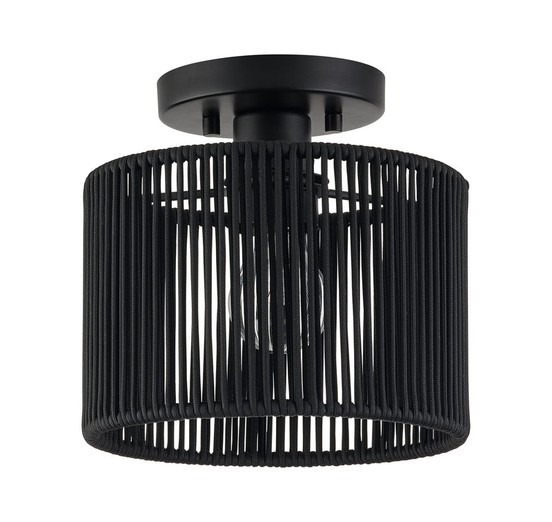 Livex Lighting 60264-04 One Light Semi-Flush Mount, Black