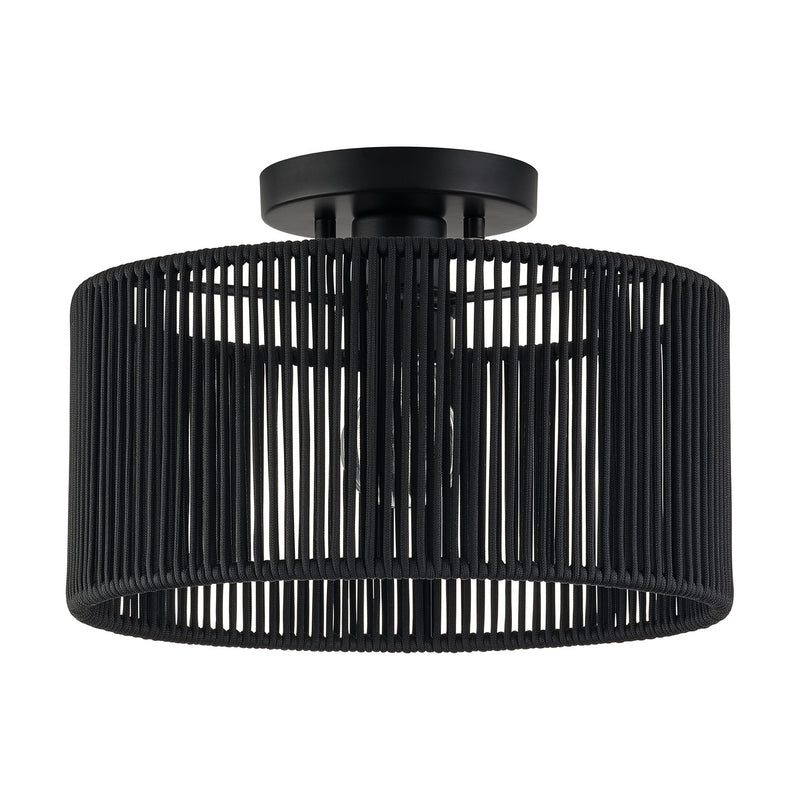 Livex Lighting 60265-04 One Light Semi-Flush Mount, Black