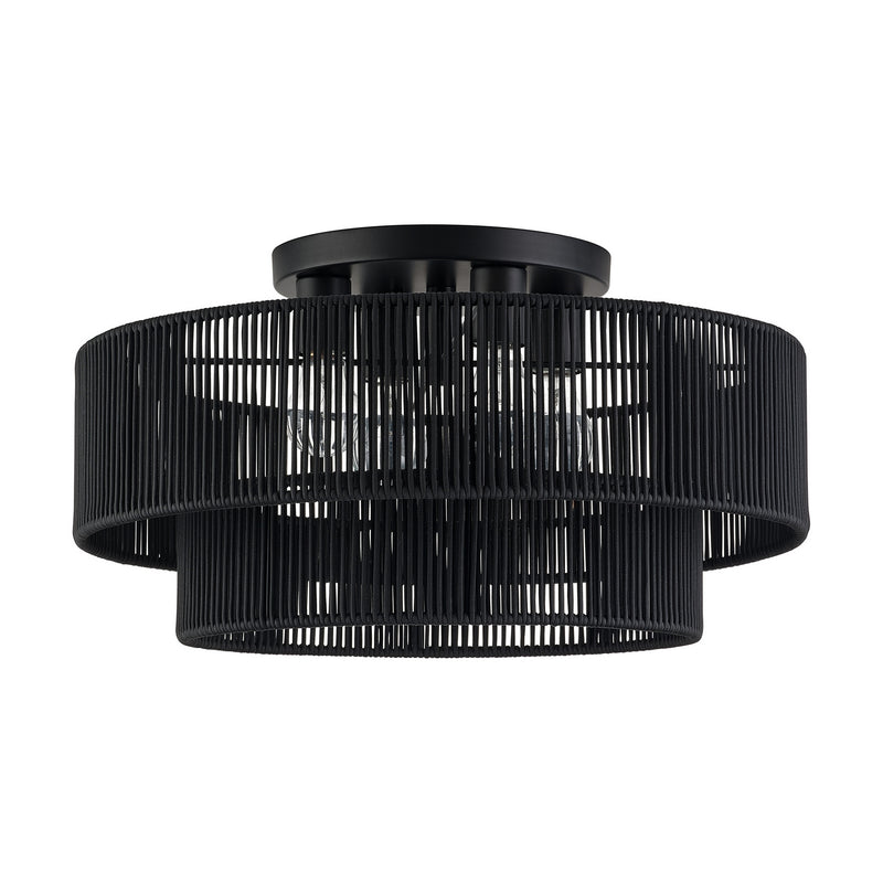 Livex Lighting 60268-04 Four Light Semi-Flush Mount, Black