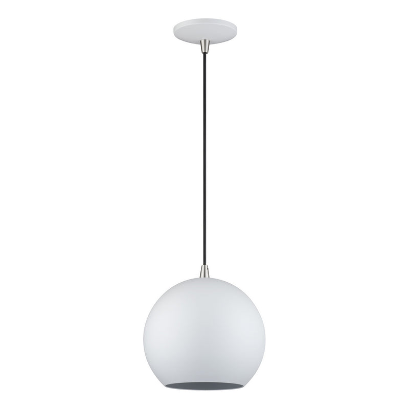 Livex Lighting 60278-03 LED Pendant, White w/Brushed Nickel