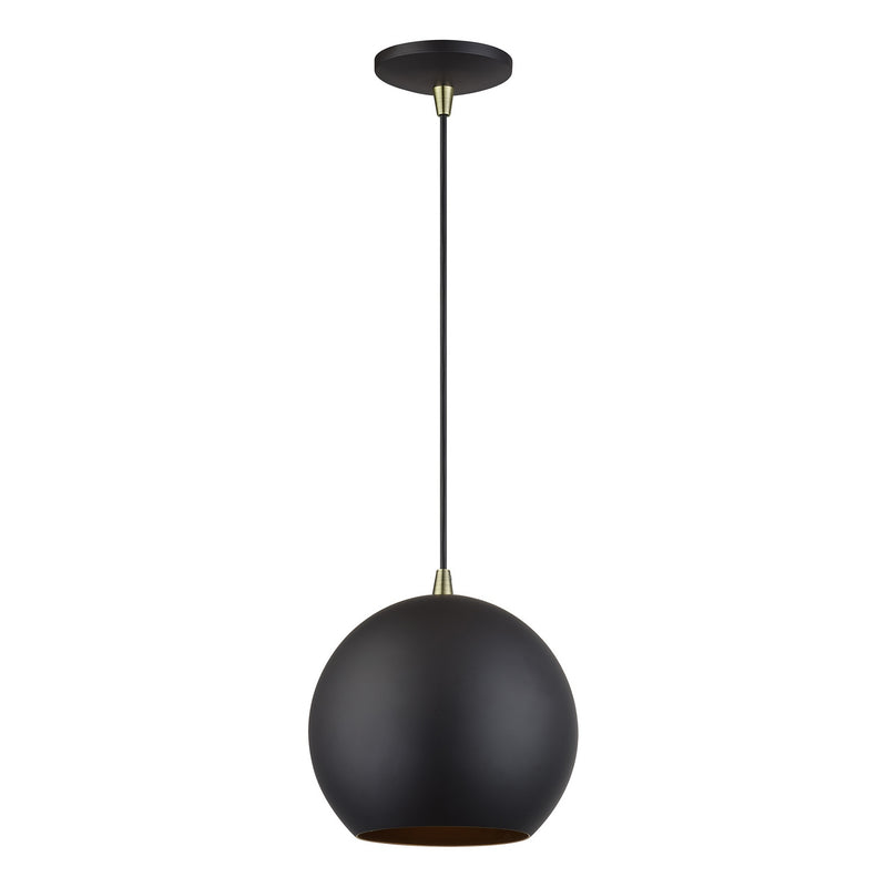 Livex Lighting 60278-07 LED Pendant, Bronze w/Antique Brass