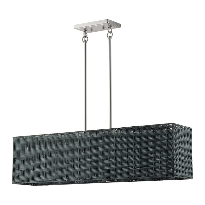Livex Lighting 60553-91 Four Light Linear Chandelier, Brushed Nickel