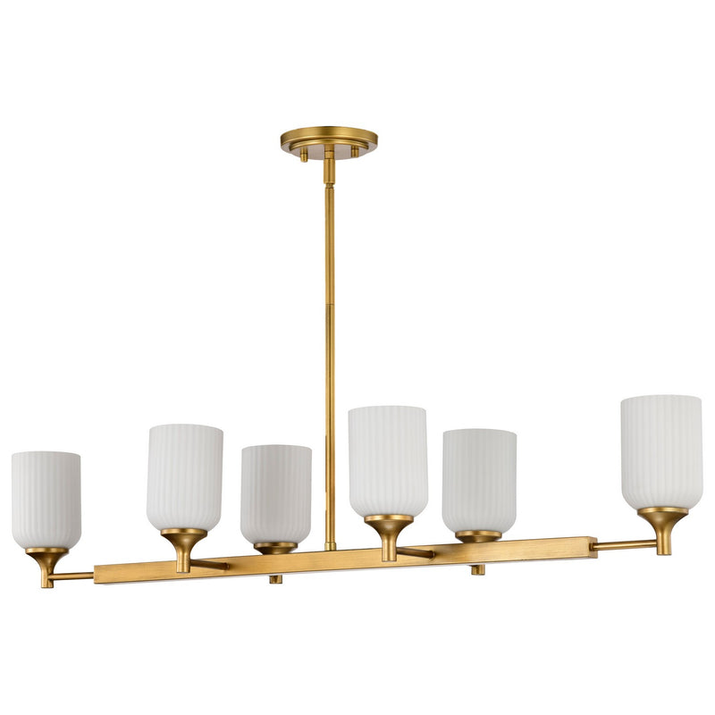 Nuvo Lighting 60-8669 Six Light Island Pendant, Natural Brass