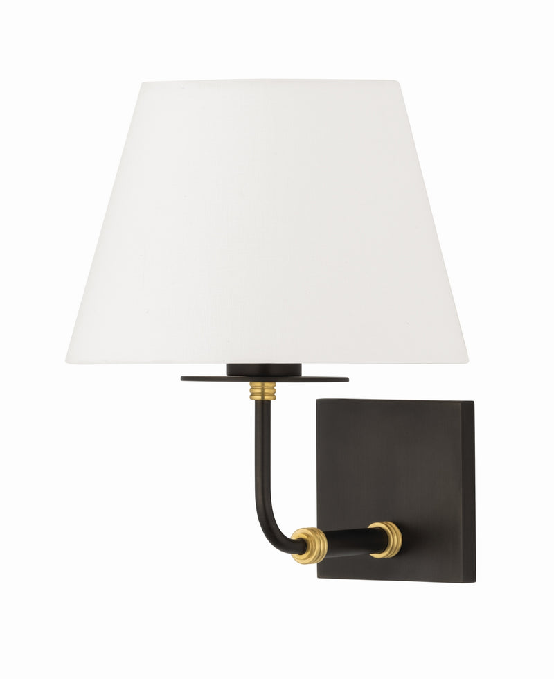 Hudson Valley 1061-AGB/DB One Light Wall Sconce, Aged Brass