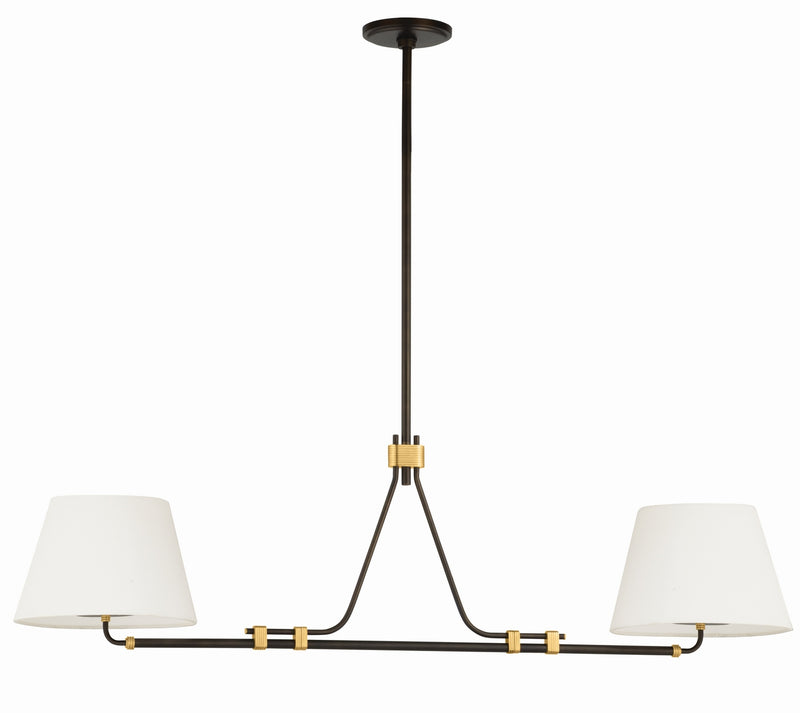 Hudson Valley 1062-AGB/DB Two Light Linear Pendant, Aged Brass