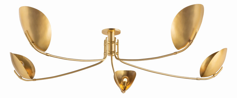 Hudson Valley 1755-AGB Five Light Semi Flush Mount, Aged Brass