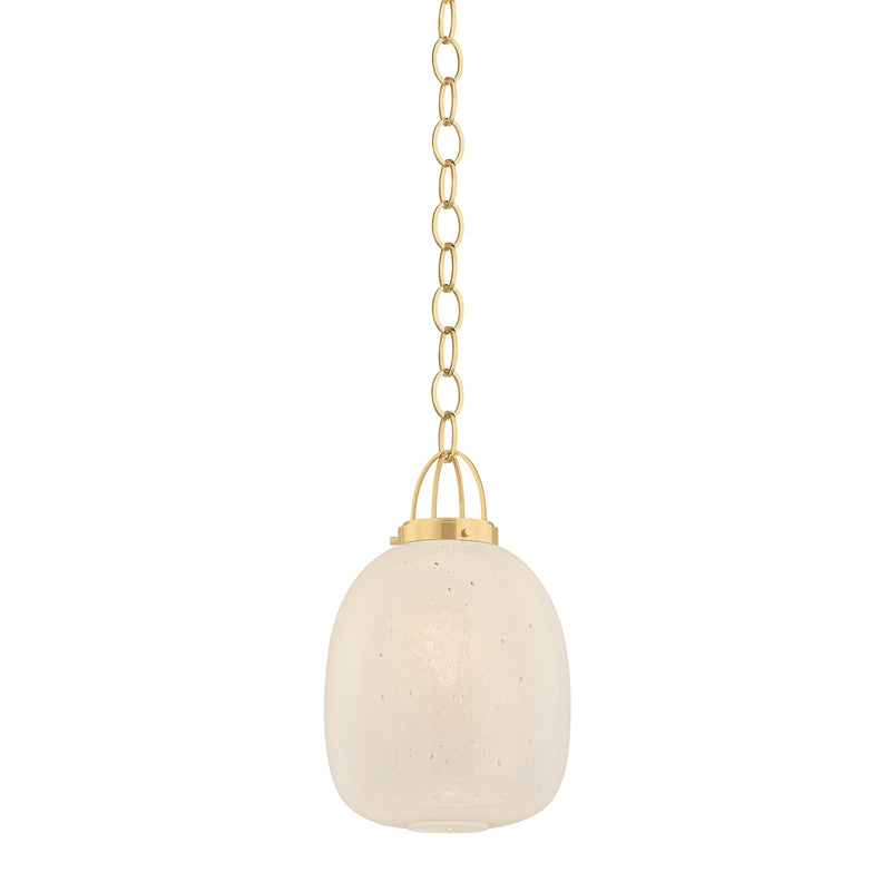 Hudson Valley 2013-AGB One Light Pendant, Aged Brass