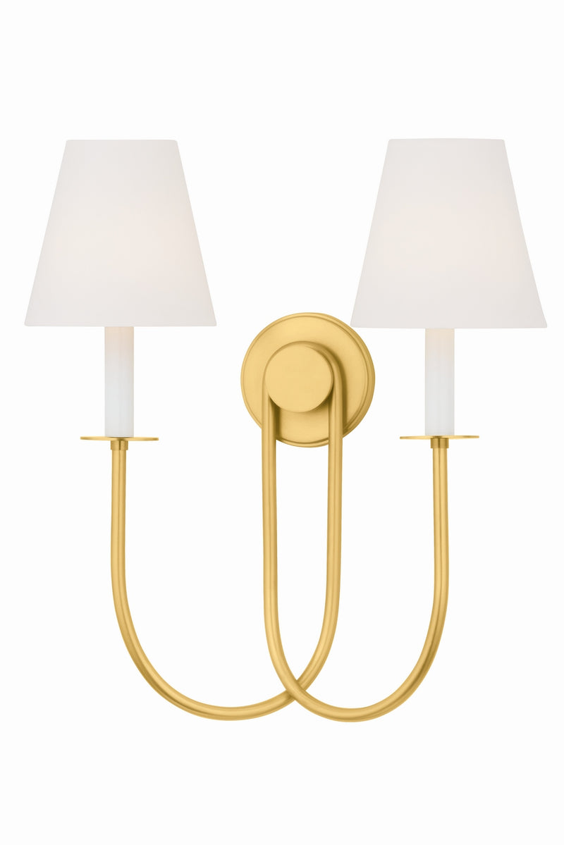 Hudson Valley 4082-AGB Two Light Wall Sconce, Aged Brass