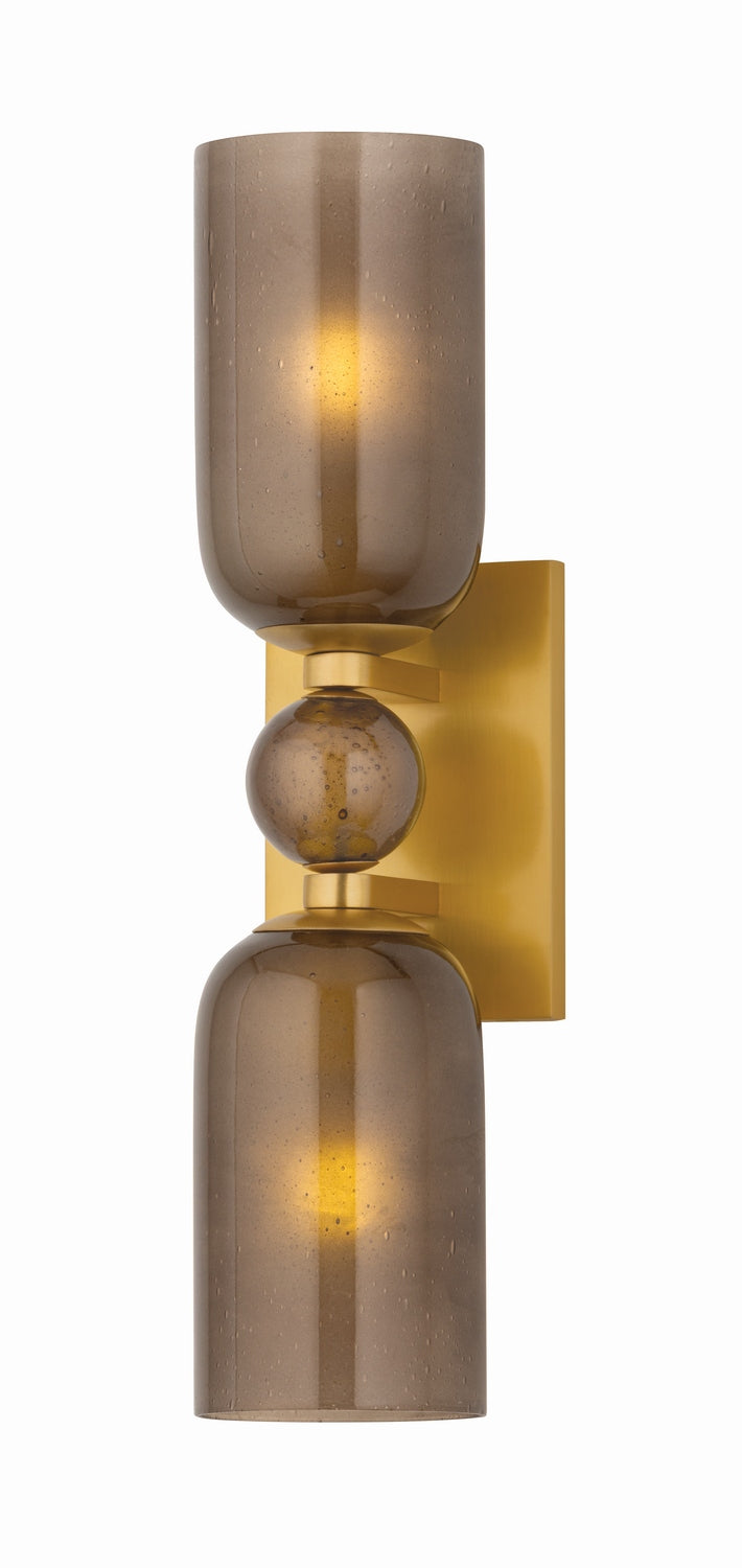Hudson Valley 4152-AGB Two Light Wall Sconce, Aged Brass