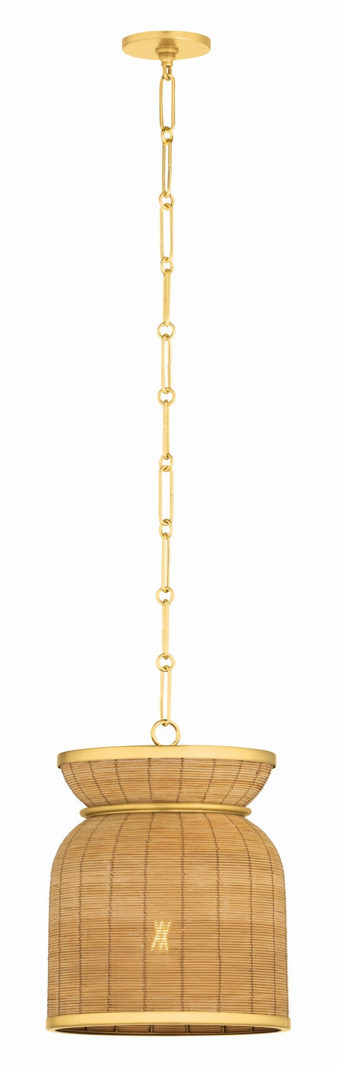 Hudson Valley 9913-AGB One Light Pendant, Aged Brass